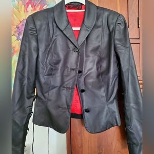 Peggy jennings silk made to look like leather couture lace up stunning jacket